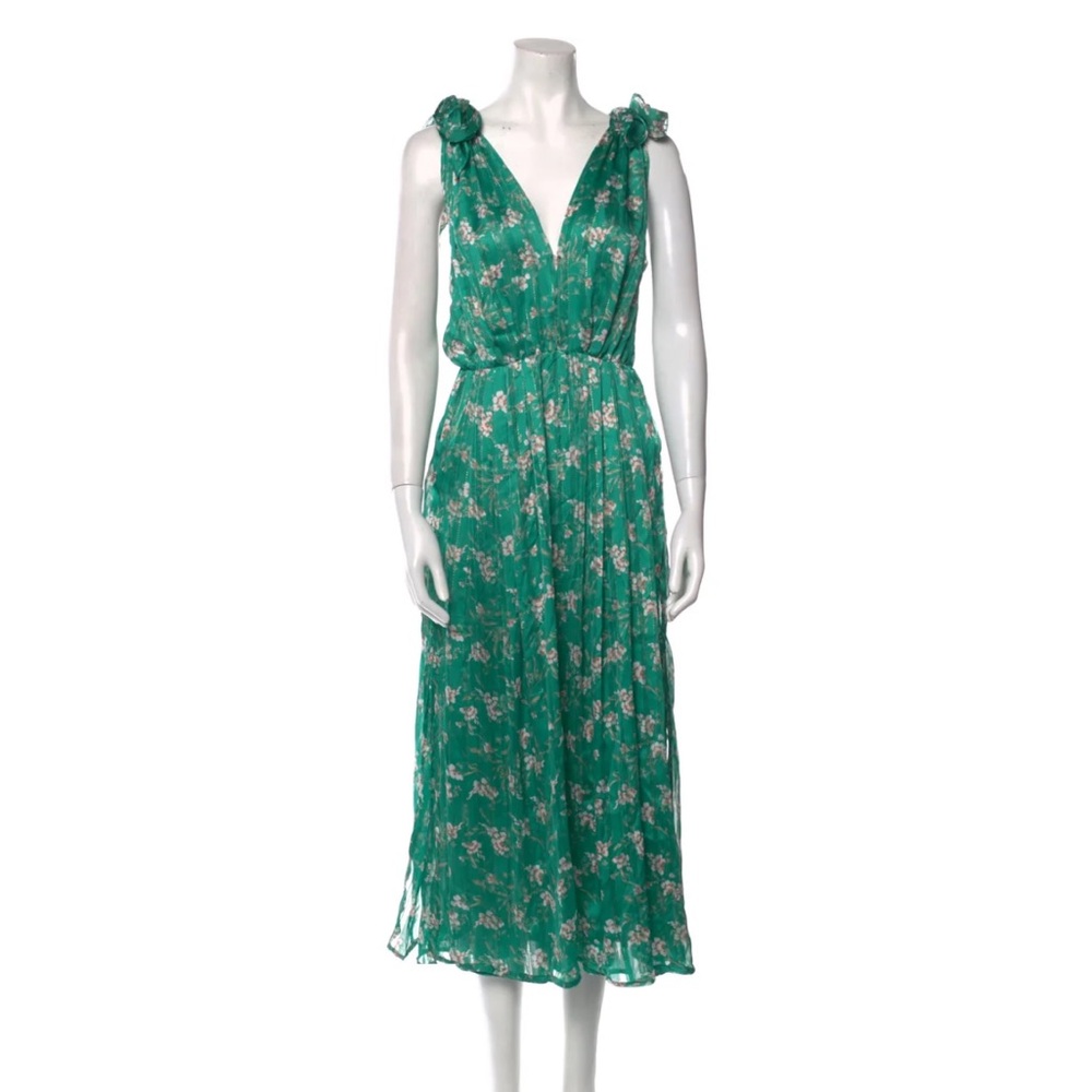 Sabina Musayev Green Floral Maxi Dress Medium